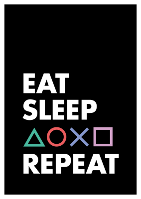 Eat Sleep Game Holzbild