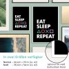 Eat Sleep Game Holzbild Mit Rahmenkontur Normal